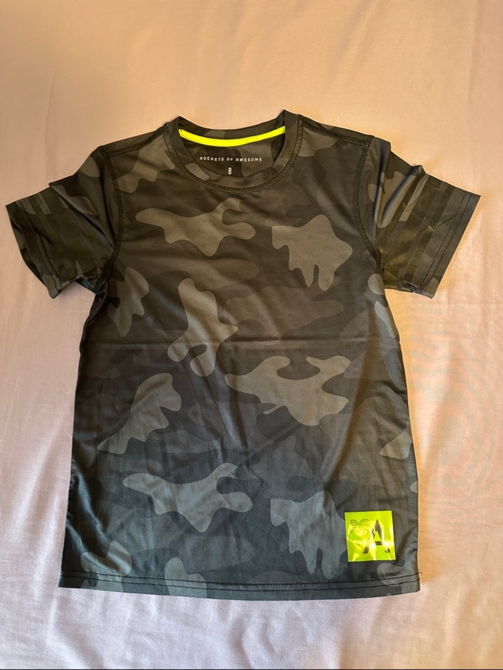 Kids' Black Camo Joggers with Neon Yellow Side Panels - Picture 4 of 5